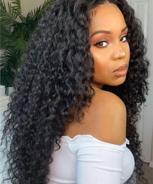 Dolago 130% Invisible Transparent Kinky Curly 360 Lace Wig Pre Plucked For Women 3B 4A Curly Brazilian 360 Full Lace Wig Human Hair Can Be Dyed For Sale Online High Quality Frontal Wig With Baby Hair For Sale Online