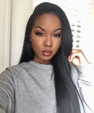 Dolago Light Yaki Straight Brazilian Human Hair Lace Front Wigs For Black Women 250% Coarse Yaki 13x4 Lace Front Wigs Pre Plucked For Sale Glueless Front Wigs With Baby Hair Pre Bleached Free Shipping