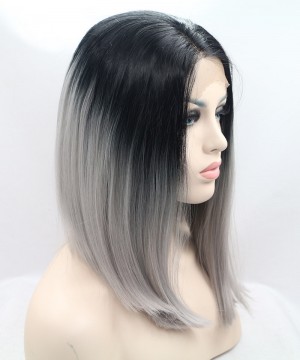 Dolago 1B/Grey Ombre Wig Short Bob Wig Synthetic Wig 