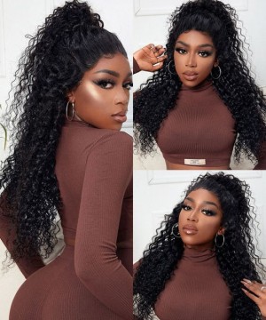 Dolago Loose Wave Human Hair 13x4 Lace Front Wigs Pre Plucked For Black Women 250% Brazilian Natural Wavy Frontal Wigs With Baby Hair For Sale Online Glueless Transparent Front Lace Wigs Pre Bleached