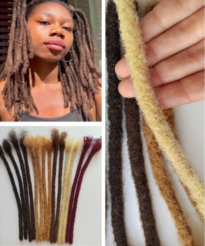 Dolago Dreadlock Extensions For Braiding Afro Curly Colorful Loc Real Human Hair Extensions Bulk 0.8-0.12 Thick Twisting Handmade Dreads Hair Bundles Wholesale Sale Online 30pcs/pack For Women