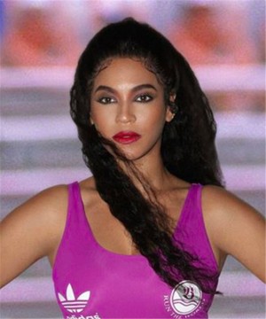 Beyonce Giselle Knowles Famous Star Same Style Wigs Dolago 4X4 Lace Closure Wigs Loose Curly With Baby Hair 180% Density Human Hair Lace Wigs For Black Women No Need To Glue 