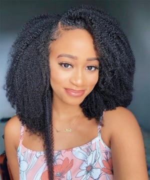 Dolago 250% Afro Kinky Curly Human Hair Lace Front Wigs For Black Women Brazilian Glueless 13x6 Lace Front Wig With Natural Baby Hair For Sale Pre Plucked Front Lace Wig Can Be Dyed Free Shipping