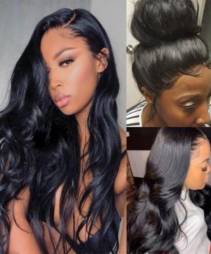 Dolago 150% Body Wave 360 Full Lace Wigs Human Hair For Sale High Quality Glueless 360 HD Lace Wig Pre Plucked For Black Women Natural Brazilian Transparent 360 Lace Front Wigs With Baby Hair Pre Bleached  