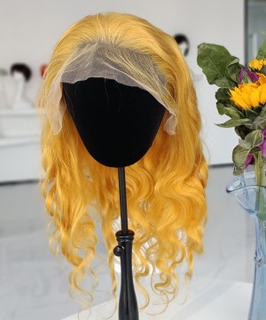Body Wave Yellow Blonde Lace Wigs For Black Women