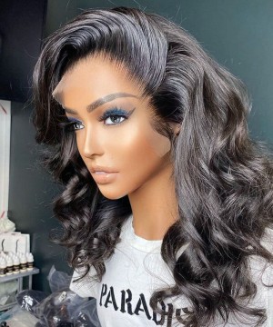 13X6 undetectable hd transparent lace wigs body wave