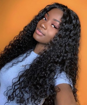 Dolago Undetected Deep Curly 360 Lace Frontal Wig Pre Plucked With Natural Hairline 180% RLC 360 Lace Front Human Hair Wigs For Black Women Transparent 360 Full Lace Wigs Pre Bleached With Baby Hair For Sale