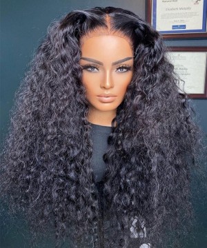 Best Brazilian loose curly hd transparent lace full lace wigs 