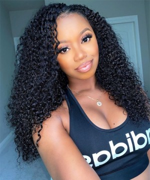 Dolago 3B 3C Kinky Curly 13x4 Lace Front Human Hair Wigs Pre Plucked 150% Brazilian Glueless Lace Front Wigs For Black Women High Quality Transparent Lace Frontal Wigs With Baby Pre Bleached For Sale