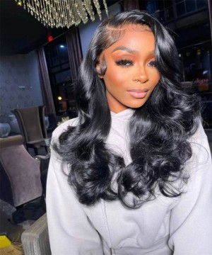 Dolago High Quality Body Wave Lace Front Wigs Human Hair For Black Women 180% Virgin Brazilian Lace Frontal Wigs Pre Plucked With Baby Hair Wavy Glueless Front Lace Wig Pre Bleached For Sale Online