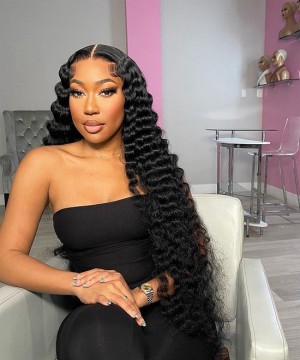 Dolago HD Undetectable 250% Deep Wave 13x6 Lace Front Wigs Human Hair With Invisible Knots Glueless Real HD Swiss Lace Frontal Wig For Black Women Wavy 13X6 HD Crystal Front Lace Wig Free Shipping