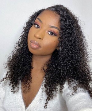 Dolago Hair Wigs 3B 3C Kinky Curly U Part Human Hair Wig