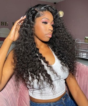 Deep curly u part human hair wigs cheap price for sale 