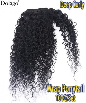 Dolago Good Quality Deep Curly Wrap Ponytail Human Hair Magic Horsetail Wrap Around Ponytail Brazilian Curly Clip On Remy Hair Extensions At Cheap Price For Sale