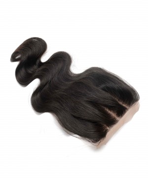 Dolago Brazilian Body Wave Human Hair  4x4 Medium Brown Silk Base Lace Closure