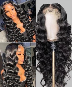 150% Loose Wave HD Invisible 13X4 Lace Front Human Hair Wigs For Black Women With Cheap Price Glueless Brazilian Wavy HD Lace Frontal Wigs With Baby Hair High Quality Transparent Front Lace Wigs For Sale