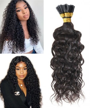 Dolago Water Wave Itip Hair Extensions Before And After Best Human Hair I Tip Extensions For Women 100 pcs High Quality Real Black Hair Itip Extensions For Sale Wholesale Price Online Store