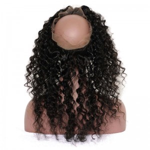 DOLAGO Pre Plucked Deep Wave 360 Lace Frontal Closure With Baby Hair Free Part