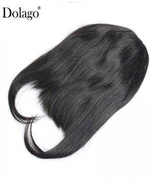 Dolago 6 inch High Quality Human Hair Bangs Straight Clip In For Women With Brazilian Baby Hair 3 Clips Fringe Hair Bangs Tail 100% Human Hair Products At Cheap Price Free Shipping