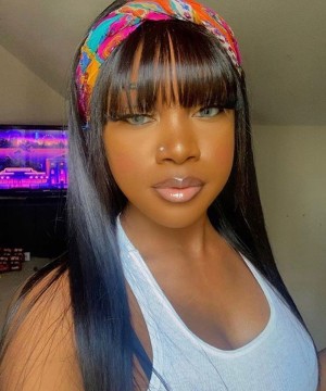 Buy Best cheap headband wigs natural hair African American 