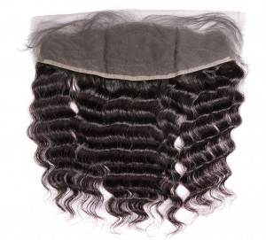 DOLAGO Deep Wave Human Hair 13x4 Lace Frontal Natural Color Natural Hairline