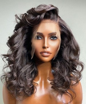 Body wave hd transparent lace wigs for women online for sale
