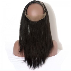 DOLAGO Yaki Straight Brazilian Human Hair 360 Lace Frontal With Natural Hairline