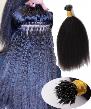 Kinky Straight Nano Ring Human Hair Extensions For Sale 