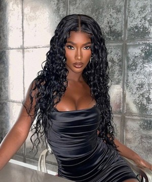 Water Wave Lace Front Wigs For Black Girls High Quality 250% Human Hair Lace Frontal Wig Pre Plucked With Baby Hair For Sale Cheap Glueless 13x6 Lace Front Wig Can Be Dyed Dolago Online Shop 