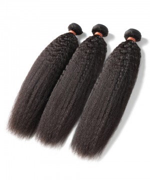 Dolago Kinky Straight Peruvian Virgin Hair 3 Pcs 100% Human Hair Weaving