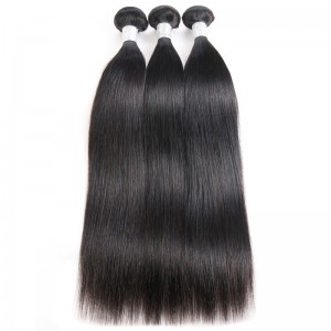 Dolago 100% Brazilian Human Hair Weave Bundles Straight 3Pcs Natural Black