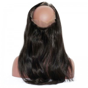 DOLAGO Straight Brazilian Remy Human Hair 360 Lace Frontal With Natural Hairline