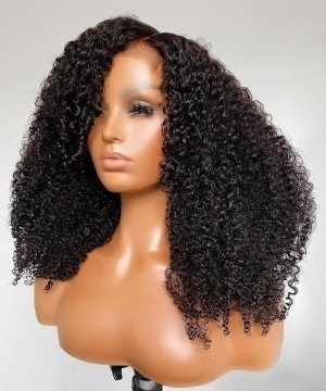 Dolago 3B 3C Kinky Curly HD Frontal Human Hair Lace Wig For Black Women High Quality Undetectable 13X6 Transparent Lace Front Wig With Baby Hair Brazilian HD Curly Human Hair Bleached The Knots 