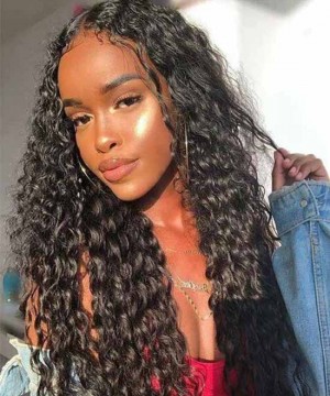 Dolago Water Wave Full Lace Human Hair Wigs Pre Plucked 180% Density Undetectable Wavy Full Lace Wigs For Black Women With Baby Hair Brazilian Human Hair Full Lace Wig Pre Bleached For Sale