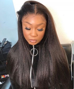 Dolago High Density Light Yaki Straight 13x6 Lace Front Human Hair Wigs For Black Women 250% Brazilian Human Hair Lace Frontal Wigs Pre Plucked For Sale Best Glueless Frontal Wig With Baby Hair Free Shipping