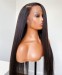 22 Inches Yaki Straight Full Lace Human Hair Wigs With Baby Hair 