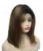 Dolago Colorful Wig Straight Bob Wig Full Lace Human Hair Wig 130% Density 1B/6# Shot Bob Colorful Human Hair Wigs For Women With Baby Hair 100% Quality Hair Wigs