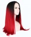 Dolago 1B/Red Ombre Wigs Women Fashion Synthetic Wig Lace Front Wig