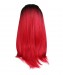 Dolago 1B/Red Ombre Wigs Women Fashion Synthetic Wig Lace Front Wig