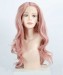 Dolago Synthetic Lace Front Wig Wavy Pink Color 