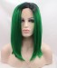 Dolago Ombre Wig 1B/Green Straight Short Synthetic Wig 