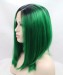 Dolago Ombre Wig 1B/Green Straight Short Synthetic Wig 