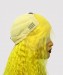 Dolago Colorful Wig Curly Bob Lace Front Wigs Pre-Plucked 130% Density Light Yellow For Black Women 