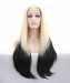 Blonde Root Black Wig Ombre Wig Synthetic Wig 