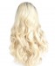 Dolago Ombre Wig Side Part Synthetic Wigs 1B/Blonde Wig Lace Front Wig