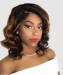 Brown High Light Natural Wave Lace Front Wig Bob Style