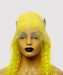 Dolago Colorful Wig Curly Bob Lace Front Wigs Pre-Plucked 130% Density Light Yellow For Black Women 