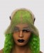 Dolago Colorful Wig Curly Bob Lace Front Wigs Pre-Plucked 130% Density Light Green