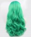 Dolago Ombre Wig Light Green Color Long Wavy Synthetic Wig Lace Front Wig