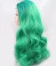 Dolago Ombre Wig Light Green Color Long Wavy Synthetic Wig Lace Front Wig